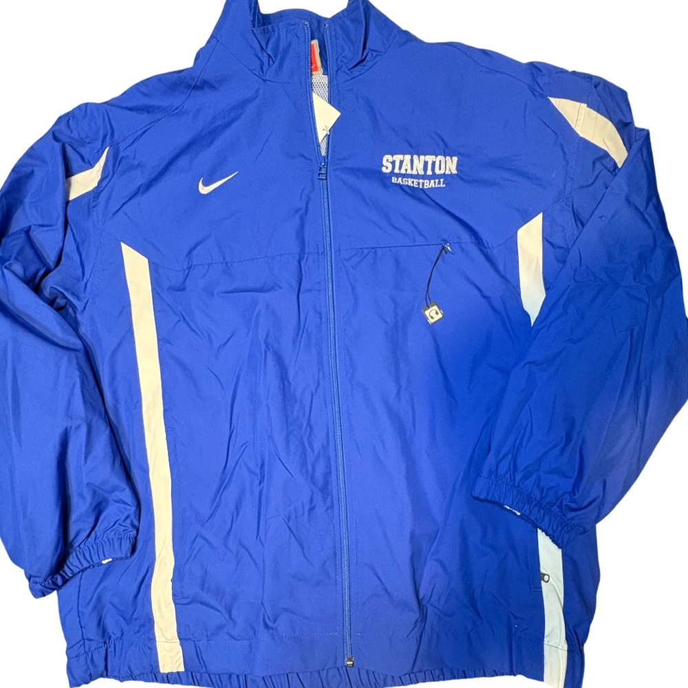 Nike blue and white windbreaker jacket with STANTON BASKETBALL men women xl - Picture 3 of 12